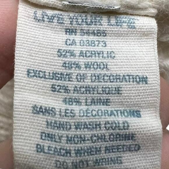 Coquette 00s Sweater Top Short Sleeve Cream Wool Blend Balletcore Size Small - Picture 7 of 7